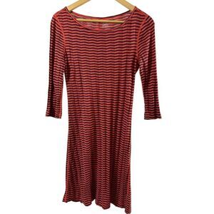 THREE DOTS X BLOOMINGDALE'S Women's Chevron Striped Mini Shirt Dress Orange